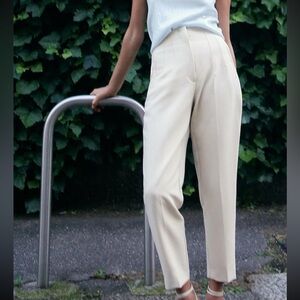 Zara Cream High-Waisted Pants